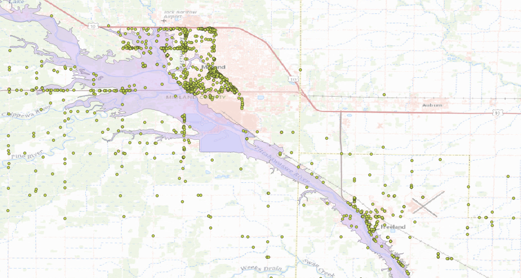 Midland Michigan Flood Impact Map